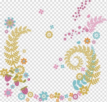 Yellow, red, and green floral , Drawing Watercolor painting Cartoon Creative Watercolor, Cartoon watercolor transparent background PNG clipart
