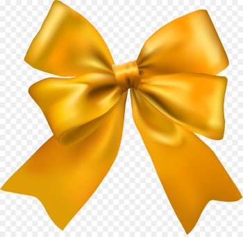 Yellow ribbon Clip art - Hand painted golden bow 