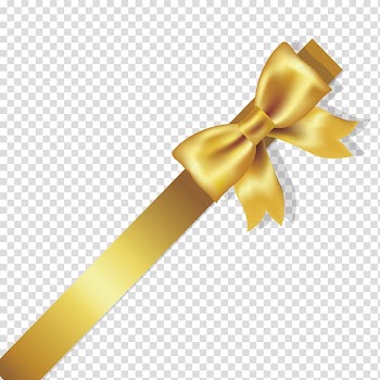 Yellow ribbon, Gold Euclidean , Golden Bow transparent background PNG clipart