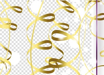 Yellow ribbon Icon, Floating ribbon transparent background PNG clipart