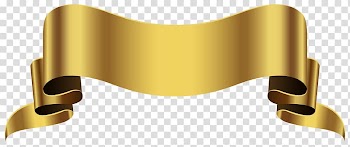 Yellow ribbon illustration, Gold , Gold Banner transparent background PNG clipart