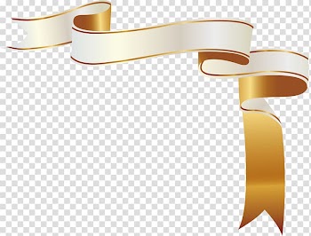 Yellow ribbon illustration, Gold Ribbon, The golden ribbon label atmosphere transparent background PNG clipart