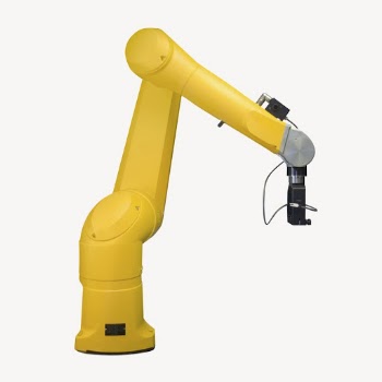 Yellow robotic arm, smart factory | Free PSD - rawpixel