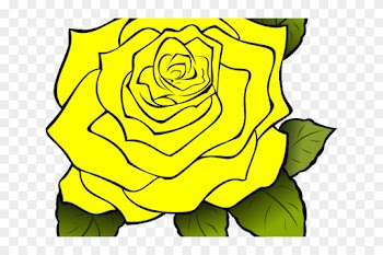 Yellow Rose Clipart Svg - Transparent Background Rose Outline
