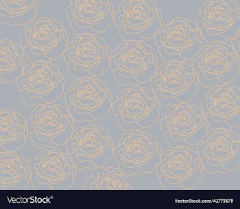 yellow rose pattern outline repeating decoration