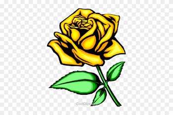 Yellow Rose Royalty Free Vector Clip Art Illustration - Rose Flower In Cartoon