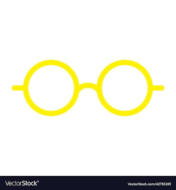 yellow round eyeglasses icon