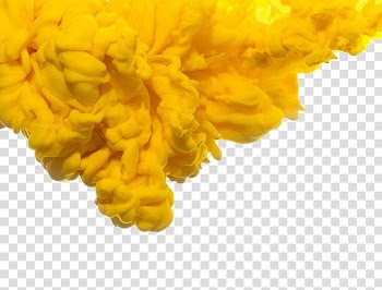 Yellow ruffled illustration, Ink Illustration, Yellow smoke filled transparent background PNG clipart