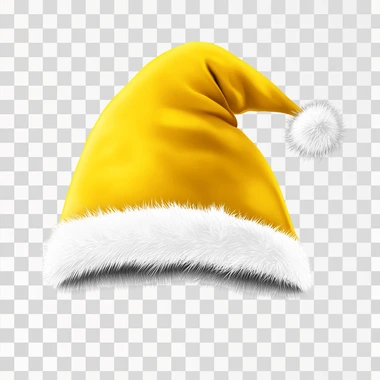 yellow santa hat with white fur on top, simple clipart graph