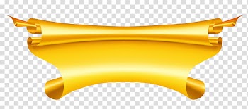 Yellow scroll cartoon illustration, Golden Yellow Ribbon transparent background PNG clipart