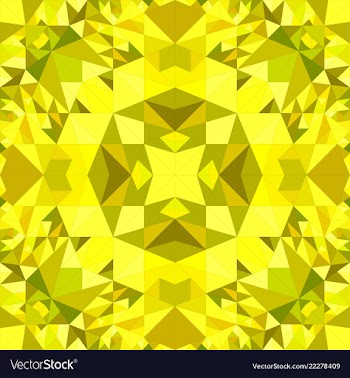 Yellow seamless kaleidoscope pattern background vector image