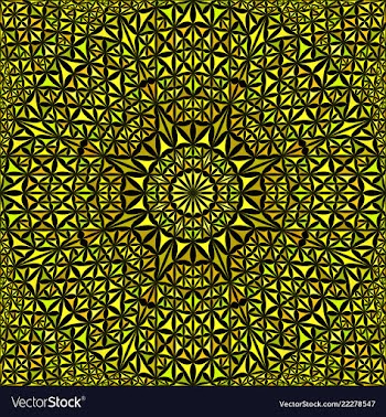 Yellow seamless kaleidoscope pattern background vector image