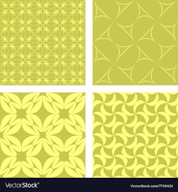 Yellow seamless pattern background set vector image