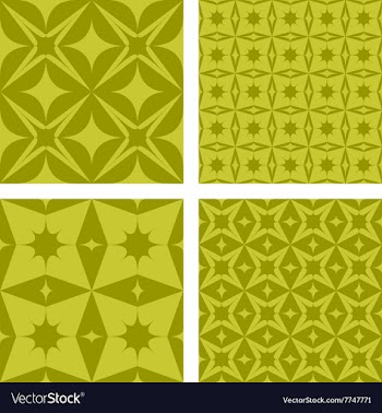 Yellow seamless pattern background set vector image