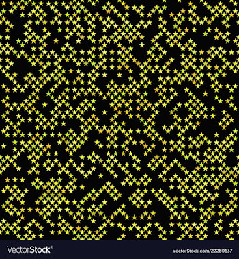 Yellow seamless pentagram star pattern background vector image