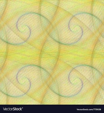 Yellow seamless spiral fractal pattern design vector image