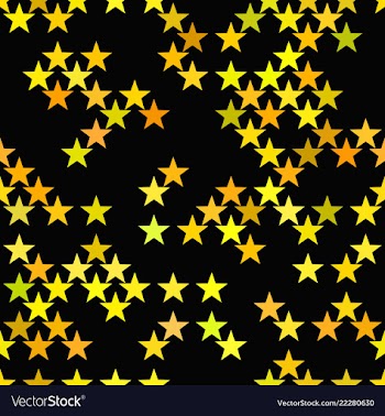Yellow seamless star pattern background - design vector image