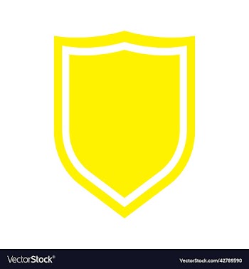 yellow shield solid icon