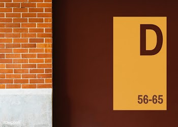 Yellow signboard mockup on a brown wall | Free stock psd mockup - 534736