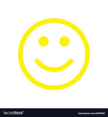 yellow smile line art icon