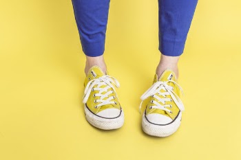Yellow Sneakers &amp; Backgound Free Photo 
