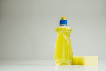 Yellow Soap And Cleaning Sponge