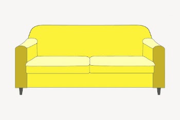 Yellow sofa clipart, furniture illustration | Free PSD - rawpixel