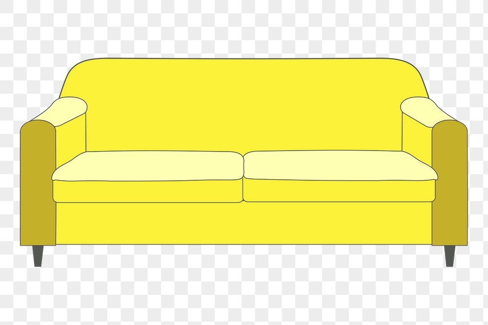 Yellow sofa png sticker, furniture | Free PNG - rawpixel