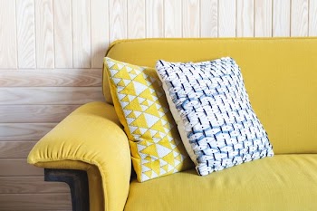 Yellow Sofa With Throw Pillows