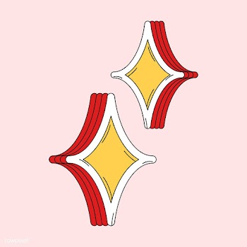 Yellow sparkling stars sticker vector | Free stock vector - 487606
