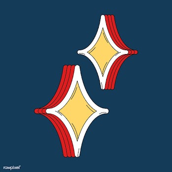 Yellow sparkling stars sticker vector | Free stock vector - 487610