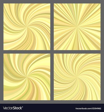 Yellow spiral and starburst background set vector image