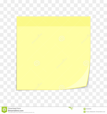 Yellow Sticky Note On Transparent. Stock Vector - Illustration of ...