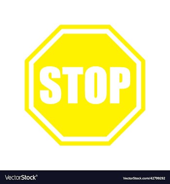 yellow stop sign or logo