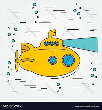  					Yellow submarine vector image														