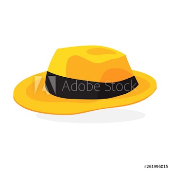 Yellow summer hat icon