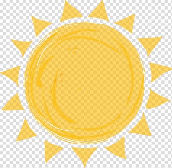 Yellow sun illustration, Euclidean Painting , hand painted sun transparent background PNG clipart