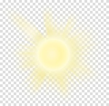 Yellow sun , Light Yellow Halo, Sun light material transparent background PNG clipart