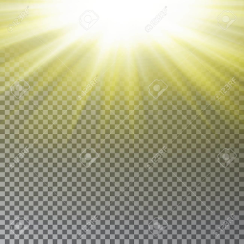 Yellow Sun Ray Light Effect Isolated On Transparent Background ...