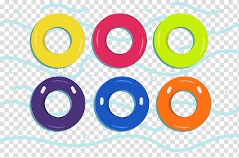Yellow Swim ring Red Green, Color swim ring transparent background PNG clipart