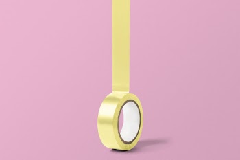 Yellow tape on pink background | Free Photo - rawpixel