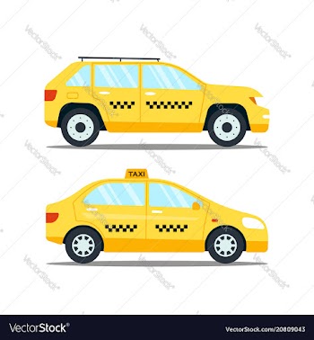  					Yellow taxicab transporttion isolated on white vector image														