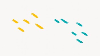 Yellow & teal brush stroke | Free Vector - rawpixel