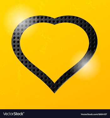 Yellow technological background and heart vector image