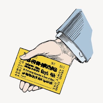 Yellow ticket clipart, admission illustration | Free Vector Illustration - rawpixel