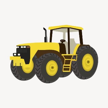 Yellow tractor clipart, agricultural vehicle | Free Photo - rawpixel