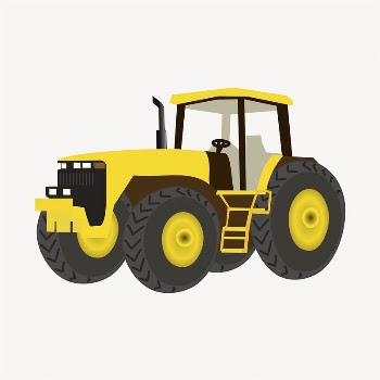 Yellow tractor clipart, agricultural vehicle | Free Vector - rawpixel