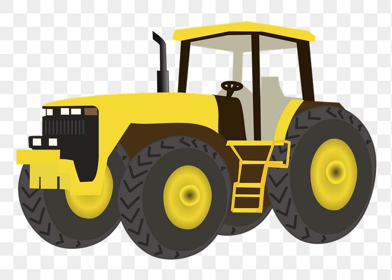 Yellow tractor png sticker, agricultural | Free PNG - rawpixel