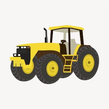 Yellow tractor sticker, agricultural vehicle | Free PSD - rawpixel