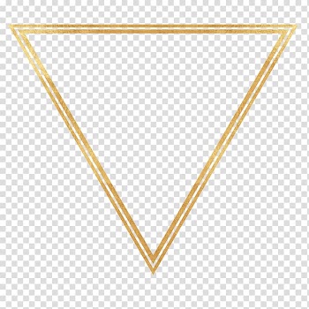Yellow triangle illustration, Triangle Gold Pin Line, gold dividing line transparent background PNG clipart